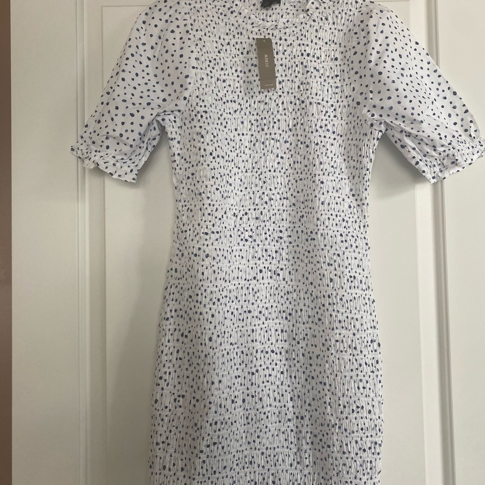 Blue and Black Polka Dot Dress, Jcrew, size XS, new with tag attached.